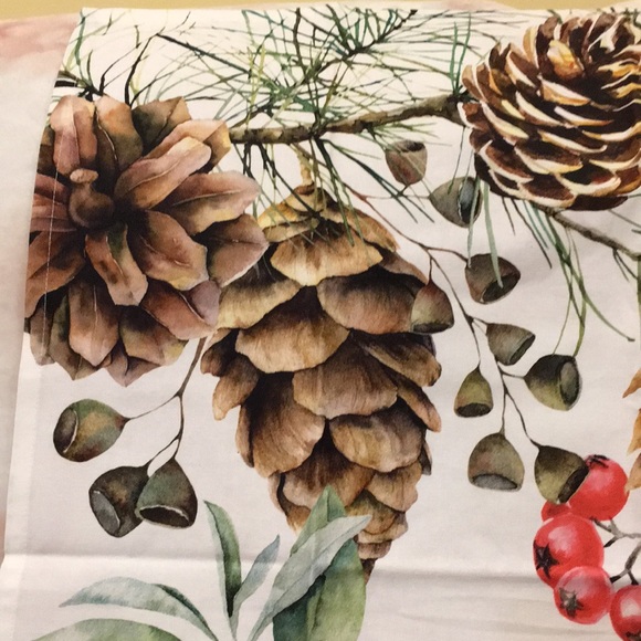 Michel Design Works Winter Christmas Pine Botanical Floral Kitchen Towel NWT - Picture 2 of 16